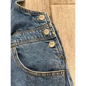 Santa Barbara Denim Shortalls Womens Large Blue Peace Symbol Streetwear Y2K thumbnail 5