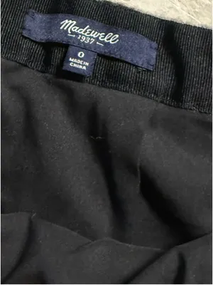 Women's Madewell Mini Skirt Size 0 Grey Black Plaid Wool Blend thumbnail 3