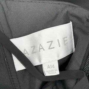 Azazie Tayla Dress Size 14 Bridesmaid Black Chiffon V-Back Side Boning Wedding thumbnail 5