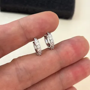 12mm CZ Small Hoop Earrings for Men Women Streetwear Punk Hip Hop Unisex Earring thumbnail 6