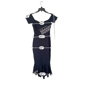 How Much I Care Midnight Blue Off-the-Shoulder Midi Dress thumbnail 2