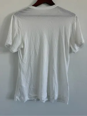 Everlane White Smocked Top Women’s Medium 100% Cotton Short Sleeve Blouse thumbnail 3