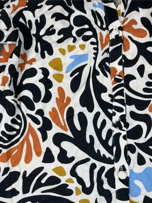 Suncoo Print Button-Front Linen Blend Dress Size: T1 (small) thumbnail 3