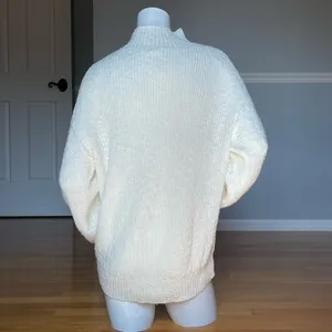 NWT Aerie Ivory Cream Mock Neck Sweater Women’s M 100% Cotton $64.95 thumbnail 3