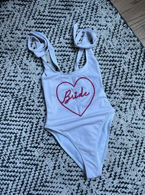 ASOS White Bride One Piece Bikini thumbnail 4