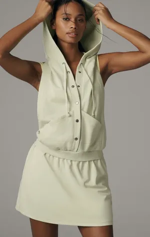 Anthropologie Daily Practice Leaflet Hooded Twofer Mini Dress, Size XS thumbnail 6