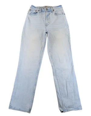 Abercrombie Fitch Curve Love 90s Straight Ultra High Rise Light Wash Jeans 26/2S thumbnail 1