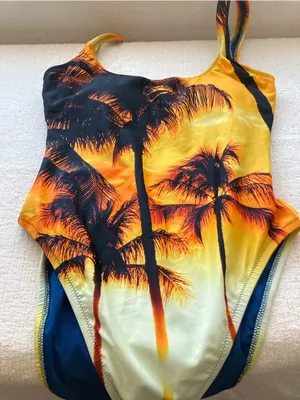 Aerie Sunset Palm Tree Cheekiest One Piece Swimsuit NWT XS thumbnail 10