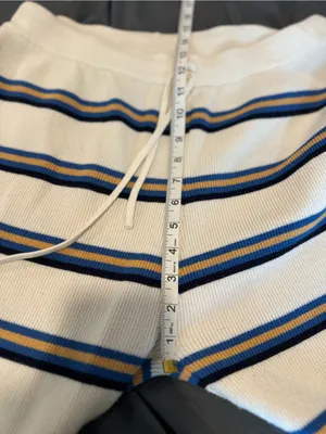 EUC Heavyweight Knit Striped Sweater Pants Sz:XL Pull-On Wide Leg lounge Ribbed thumbnail 5