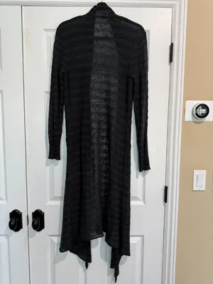 FREE PEOPLE Sheer Stripe Duster Long Line Open Cardigan Sweater - Size XS thumbnail 6
