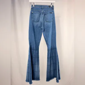 7 For All Mankind Flare Jeans in Blue with Stripes‎ Size 25 thumbnail 4