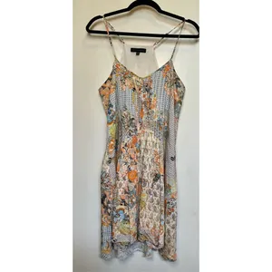 Sanctuary multicolored boho mini pleated sleeveless dress size M thumbnail 3