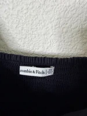 Abercrombie & Fitch Emerson Puff Sleeve Mini Dress Black Linen Womens Size XS‎ thumbnail 4