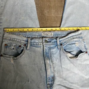 Abercrombie & Fitch Ankle Straight Ultra High Rise Jean Light Wash Distressed 32 thumbnail 12