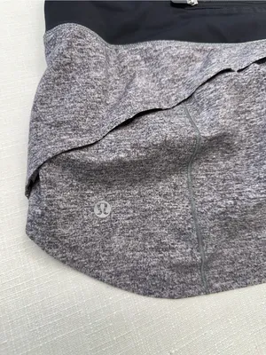 lululemon athletica Speed Up Heather Gray Athletic Shorts with Black Waistband thumbnail 6