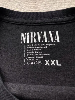Nirvana Rainbow Smiley Crop Tee Black XXL Grunge Band Shirt thumbnail 8