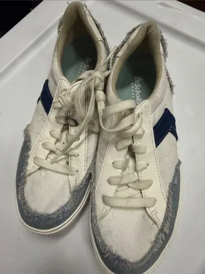 Dr. Scholl's Womens Madison Lace White/Blue Fabric Sneaker Shoes (7832509) used thumbnail 1