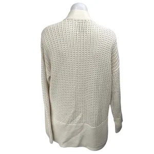 Abercrombie & Fitch Cream Open Knit Long Sleeve Open Cardigan Sweater Top Size S thumbnail 2