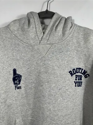 Abercrombie & Fitch‎ Soft A&F Max Essentials Hoodie Rooting For You Gray L/XL thumbnail 6