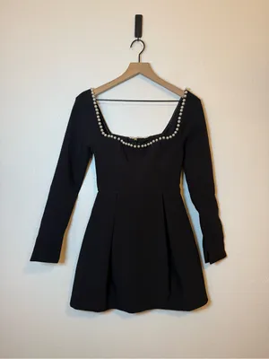 Odd Muse The Ultimate Pearl Mini Dress in Black thumbnail 2