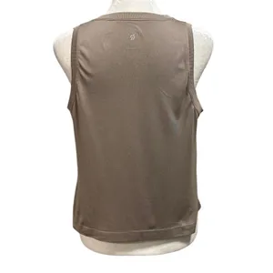 Peloton Women’s Size XS S Tank Top Sleeveless Shirt Workout Athletic Taupe thumbnail 3