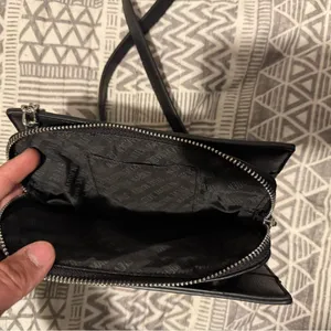 Steve Madden Black Crossbody Bag Chain Strap Flap Wallet Purse Faux Leather thumbnail 3