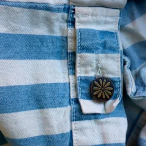 Show Me Your‎ Mumu Drine denim Jacket Sz S Marina striped thumbnail 12