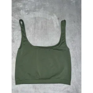 Women's Free People Green Seamless Square Neck Crop Tank Top M thumbnail 5