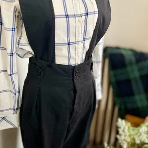 Black cotton vintage pinafore overalls 90s thumbnail 3