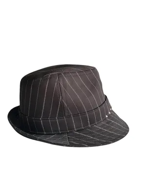 Y2K Playboy Fedora Pink Rhinestone Pinstriped Size L/XL Bling 2000s Grunge Bimbo thumbnail 4