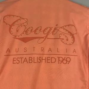 Coogi Jacket Womens Size M Orange‎ Studded Hood Casual Full Zip Australia Cotton thumbnail 10