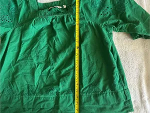 Soft Surroundings Emerald Square-Neck Eyelet Cotton Blouse thumbnail 8