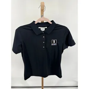 Nike Golf Dri-FIT NWT Mobil 1 Logo Polo Shirt Women's Medium Black new with tags thumbnail 6