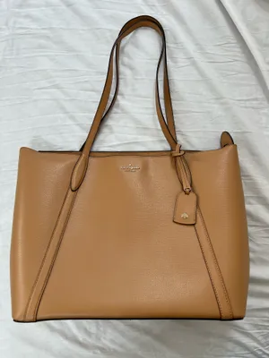 Kate Spade New York S338 Tan Tote Shoulder Bag Spade Charm thumbnail 2
