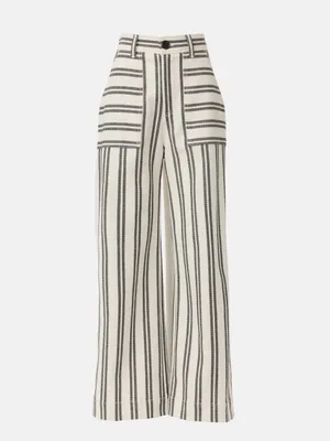 Fifteen Twenty Rylee Striped Crop Pant Navy White Cotton 4 thumbnail 3