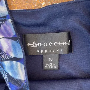 Elegant y2k blue floral dress sz m thumbnail 4