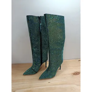 INC International Concepts Havannah2f Rhinestone Boots Blue AB Size 5.5M NEW thumbnail 2