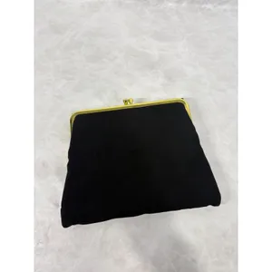 Vintage Black Fabric‎ Bow Clutch Bag Gold Tone Frame Kiss Lock Evening Purse thumbnail 3