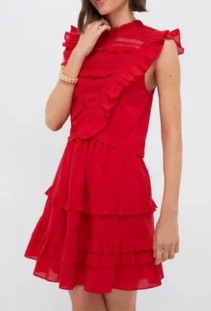 Pomander Tuckernuck Place Cecelia Red Lace Dress thumbnail 1