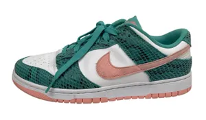 Nike Dunk Low Snakeskin Green Coral Lace Up Low Top Athletic Sneakers Shoes 9 thumbnail 1