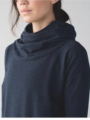 Lululemon Stress Less Hoodie Heathered Naval Blue Size 12 thumbnail 4