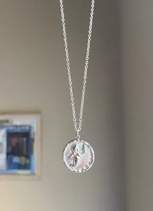 Handmade fully stainless steel angel cherub goth cute chic fairy necklace👼💗 thumbnail 2