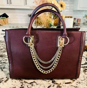 JustFab Bradley Satchel Plum Handbag 👜 thumbnail 4