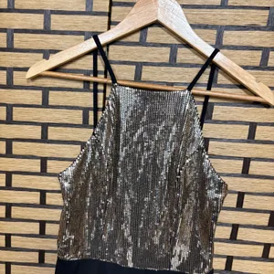 Bebe Black Jumpsuit With Gold Sequins Size 4 thumbnail 4
