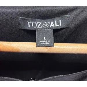 New Roz & Ali Dress Black Front Tie Overlay Sheath LBD‎ Wedding Minimalist Large thumbnail 7