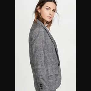 Isabel Marant Etoile Kice Plaid Blazer Grey Wool Blend Minimalist Capsule Sz 38 thumbnail 2