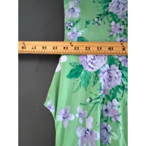 London Times Green Purple Floral Keyhole Midi Dress Womens 6 Sleeveless Sundress thumbnail 7