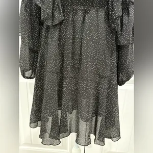 Women’s Dress Black Polka Dot Long Sleeve Bohemian Ruffle Size S thumbnail 7