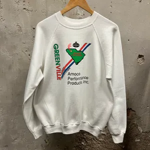 Vintage 1980s Amoco Greenville, SC Neon Graphic Raglan Cut Crewneck Sweatshirt thumbnail 1