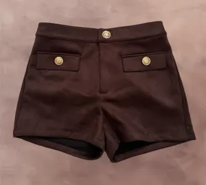 Sincerely Jules Brown Faux Suede Shorts thumbnail 1